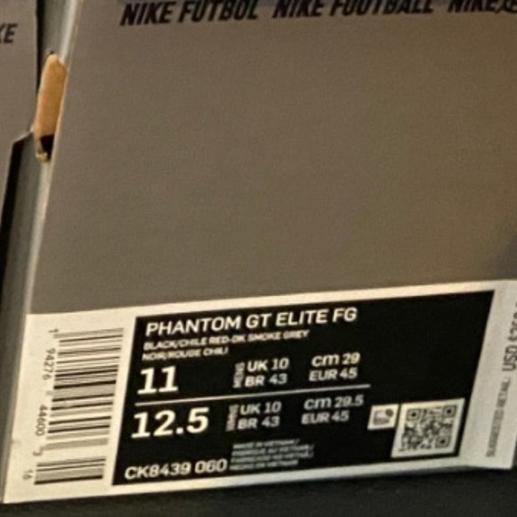 Nike Phantom GT Elite FG Black Red Soccer Cleats CK8439-060 Mens 11 Womens 12.5 main image 6